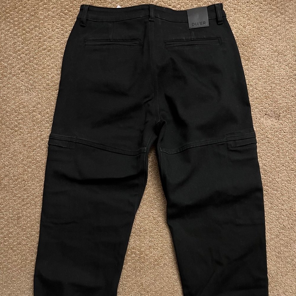 DUER All-Weather Denim High Rise Barrel Pant - Black